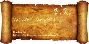 Valkó Kornél névjegykártya