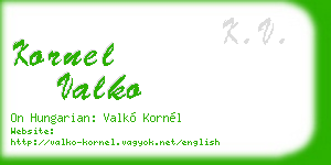 kornel valko business card